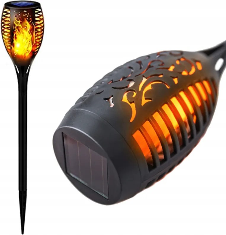 SADA 4 solárnych LED bateriek s efektom plameňa a ohňa IP44 do záhrady