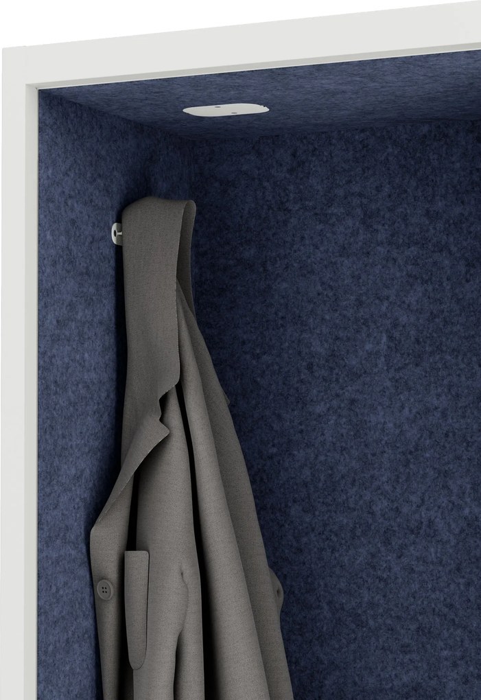 Akustická kabína SALLY MentalBox 600 mm – biely korpus, tmavomodré sedadlo