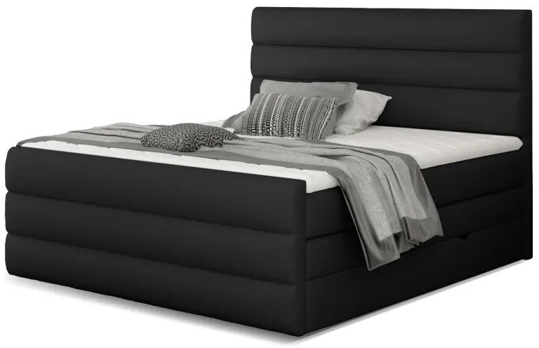Kontinentálna boxspring posteľ Carmen, čierna 160x200cm (Soft 11, Cand 12)