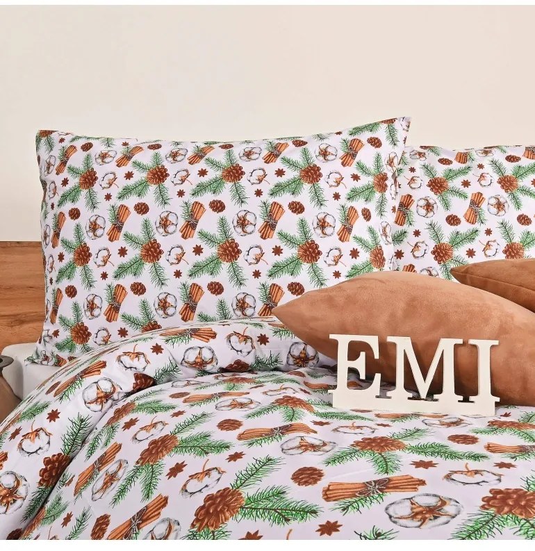 Vianočné bavlnené obliečky Glory EMI, Štandardný set jednolôžko obsahuje 1x 140x200 + 1x 70x90