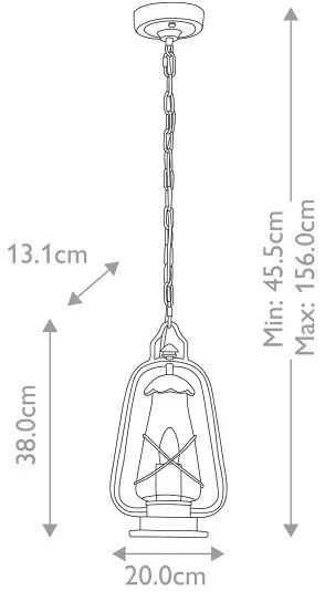 Elstead MINERS-CHN - Vonkajšie závesné svietidlo na reťazi MINERS 1xE27/60W/230V IP44 bronz