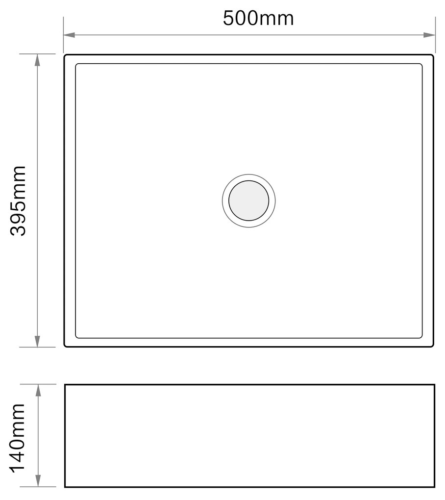 Erga Elsa, umývadlo na dosku 500x395x140 mm, biela lesklá, ERG-V03-9506-WH