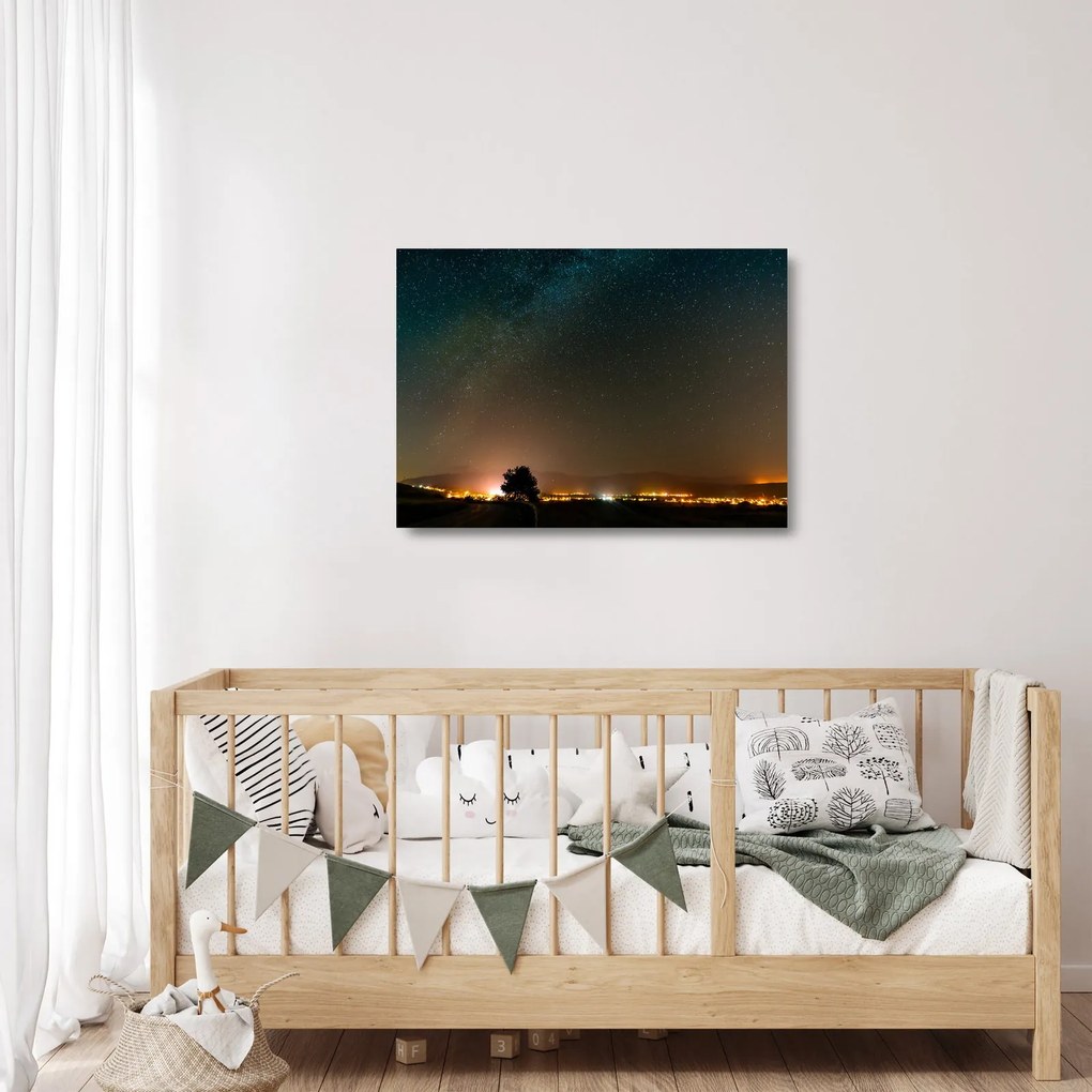 Sklenený obraz mliečnej cesty (70x50 cm)