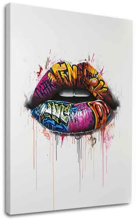 Obraz Graffiti Lips | Talianske plátno | different dimensions