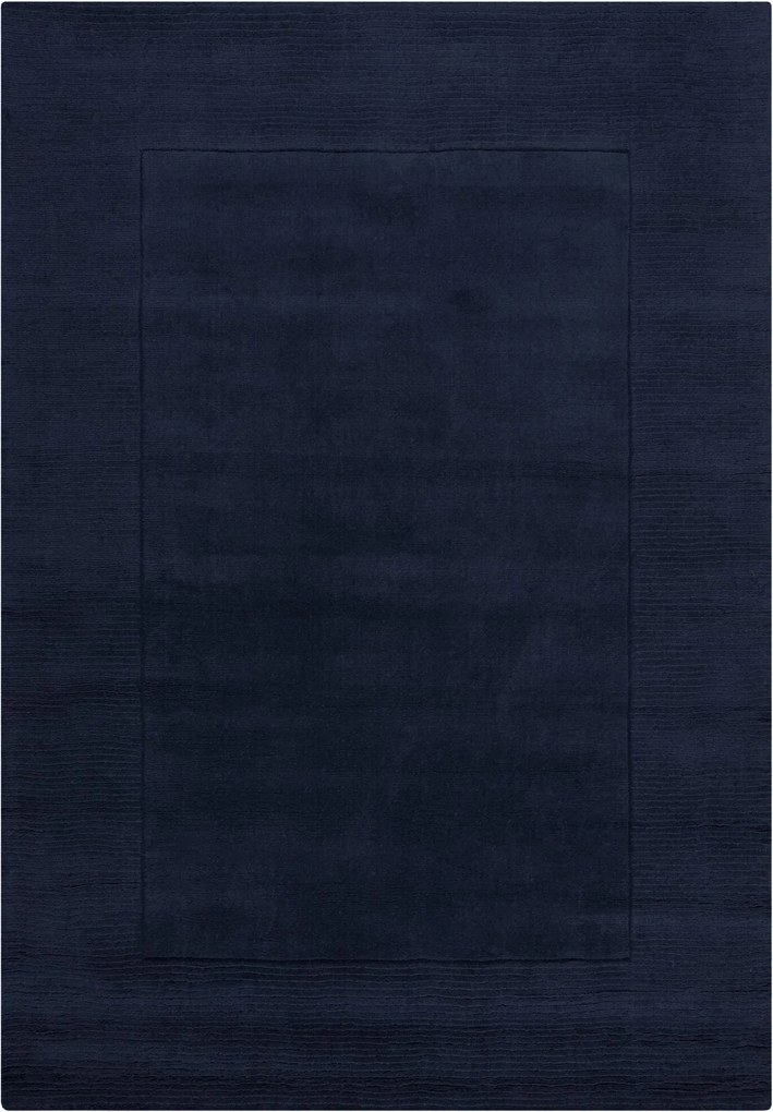 Kusový ručne tkaný koberec Tuscany Textured Wool Border Blue, 160x230, modrá, obývacia izba, Flair Rugs