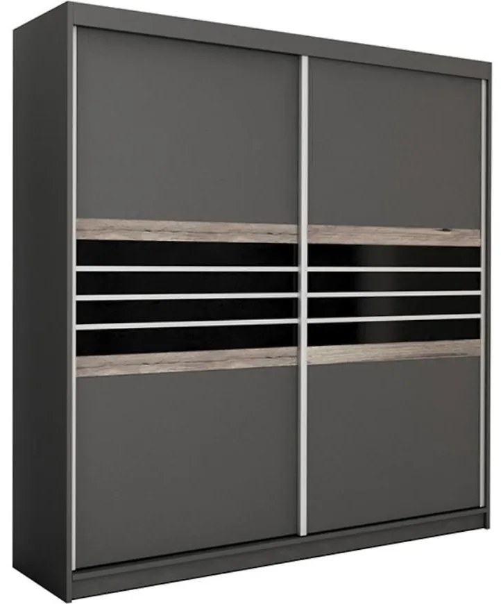 Skriňa Turyn 203 Lava/Čierne sklo