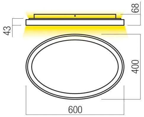 Redo 01-3807 - Stmievateľné LED stropné svietidlo NOBU LED/60W/230V zlaté
