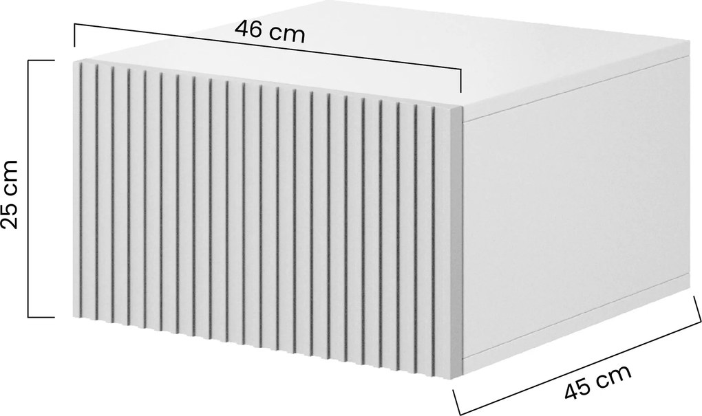 Závesná súprava nočných stolíkov Nicole 46 cm - biela