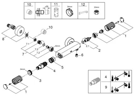 GROHE 34790000 - Termostatická sprchová batéria PRECISION FEEL DN 15 chróm
