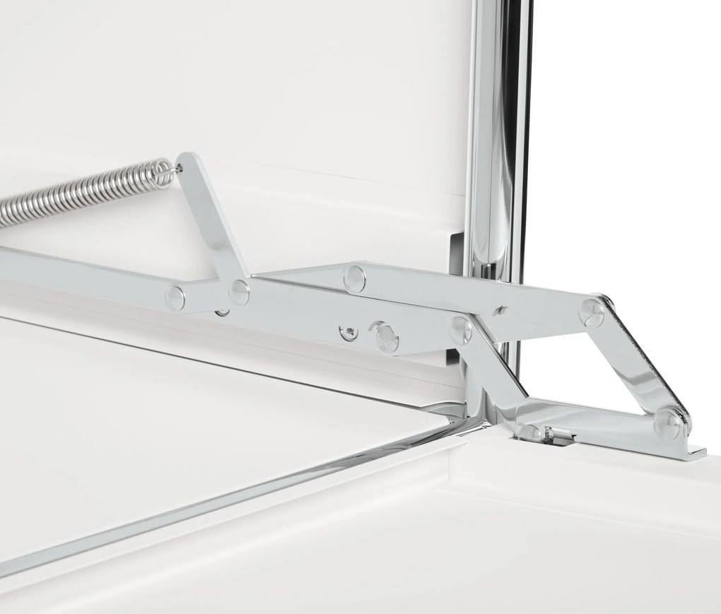 Nízka kovová odkladacia skrinka »CN3« s výklopnými priehradkami, biela