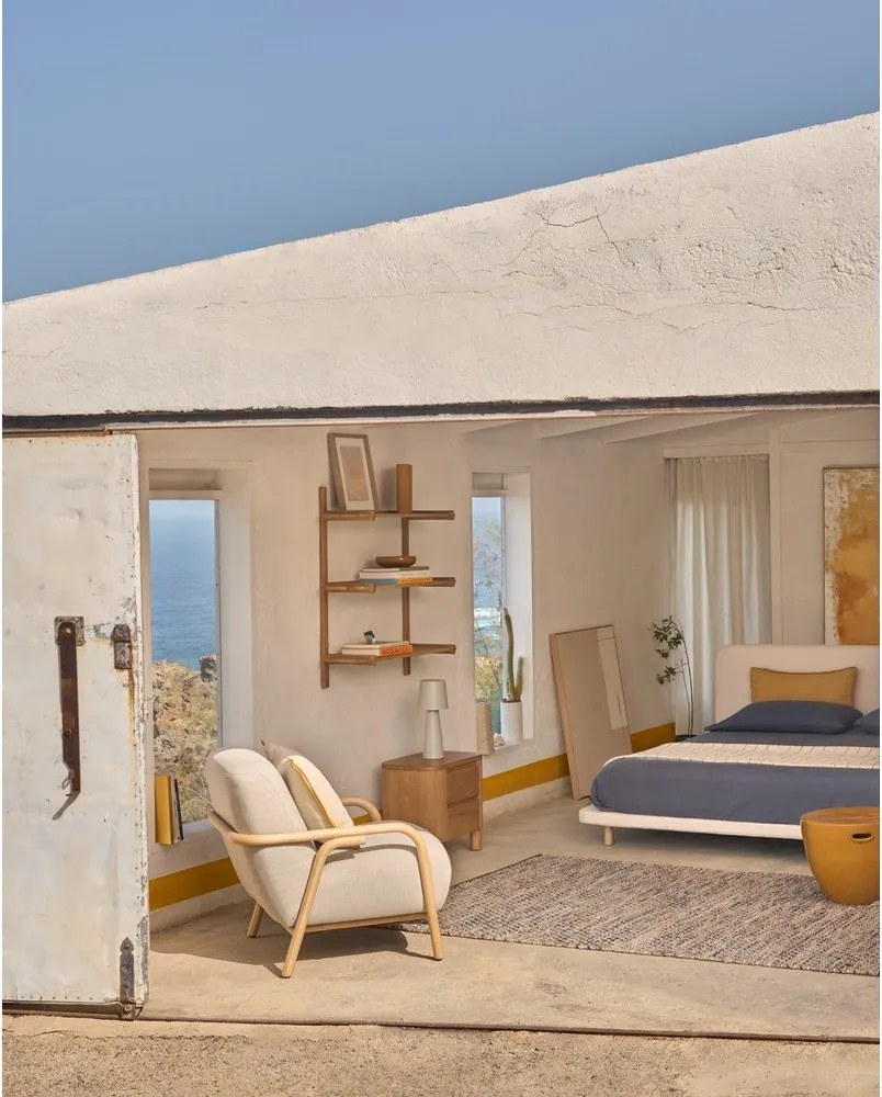 Béžová čalúnená dvojlôžková posteľ 180x200 cm Odum – Kave Home