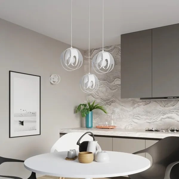 Sollux SL.1085 - Luster na lanku TULOS 3xE27/60W/230V biela