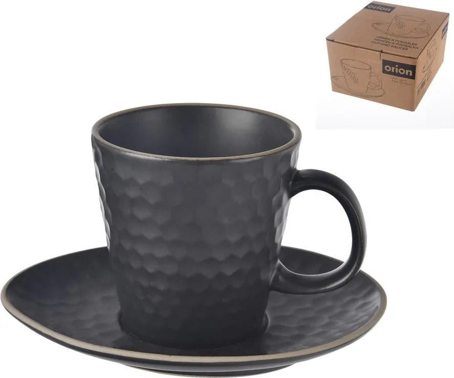 Čierna keramická šálka na cappuccino 250 ml Tea Time – Orion