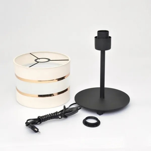 LED Stolná lampa HELEN 1xE27/15W/230V krémová/čierna/zlatá