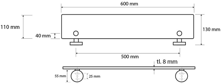 Sapho Sapho, X-ROUND sklenená polička 600x130mm, XR610