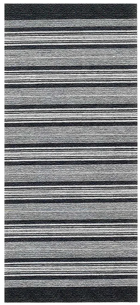 Oriental Weavers, Protišmykový ručne tkaný behúň Laos 125 / 999X, 55x85, čiernobiela, chodba / predsieň