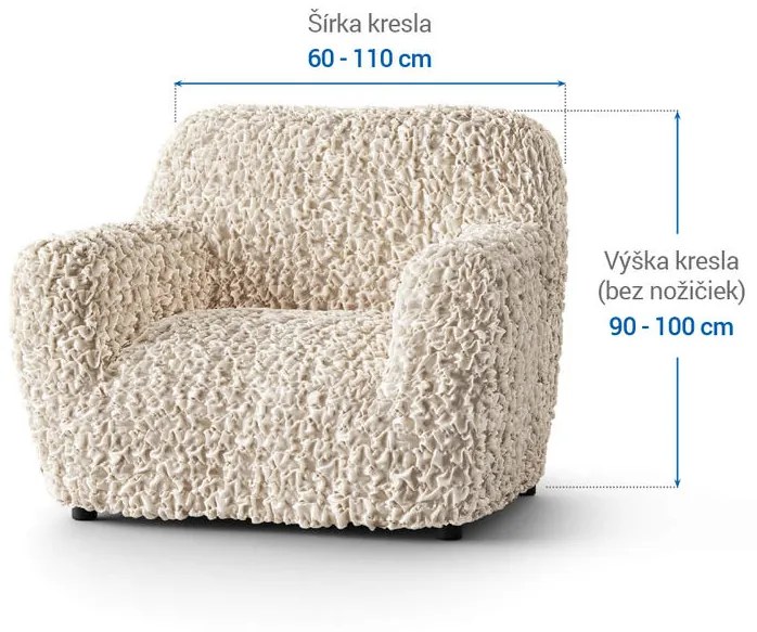 Bielastické poťahy VELVET béžové kreslo (š. 60 - 110 cm)