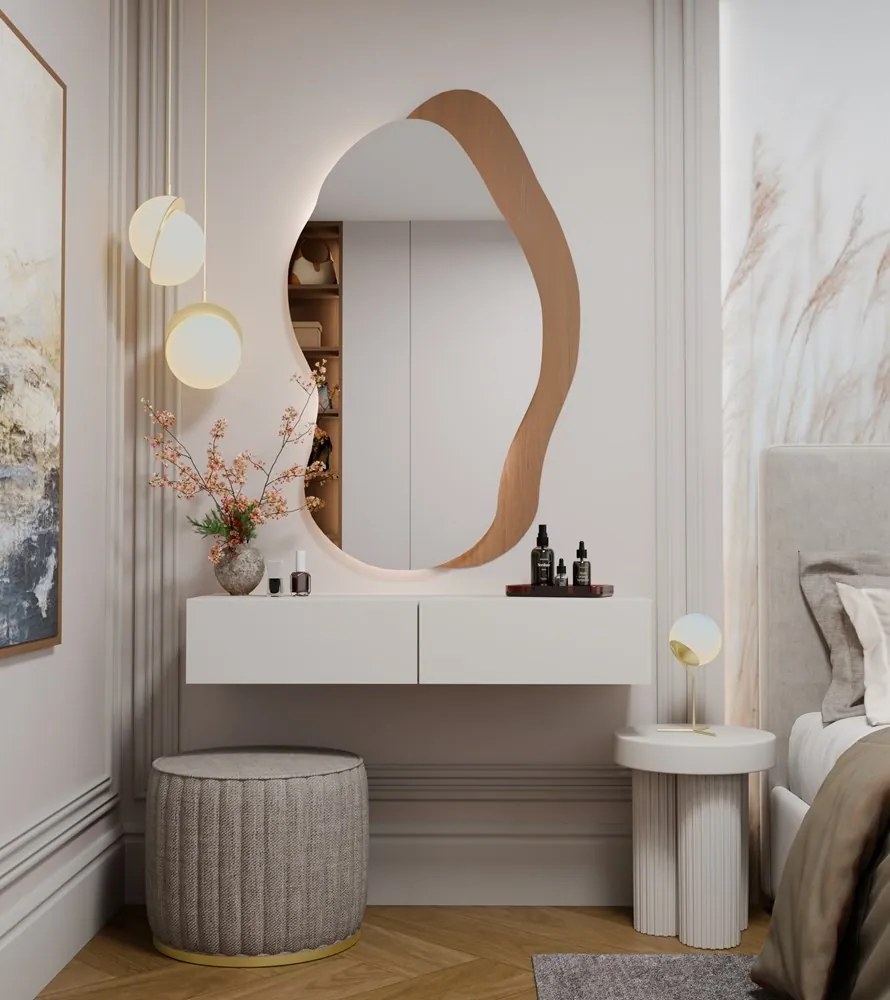 Závesný toaletný stolík MIKA 110 cm kašmírový