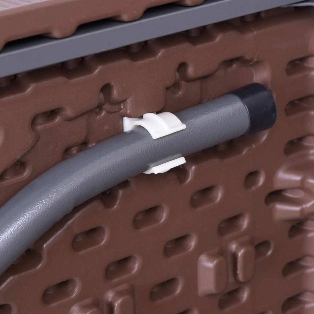 Cateringový set RATTAN stôl 180 cm a 2 lavice hnedý