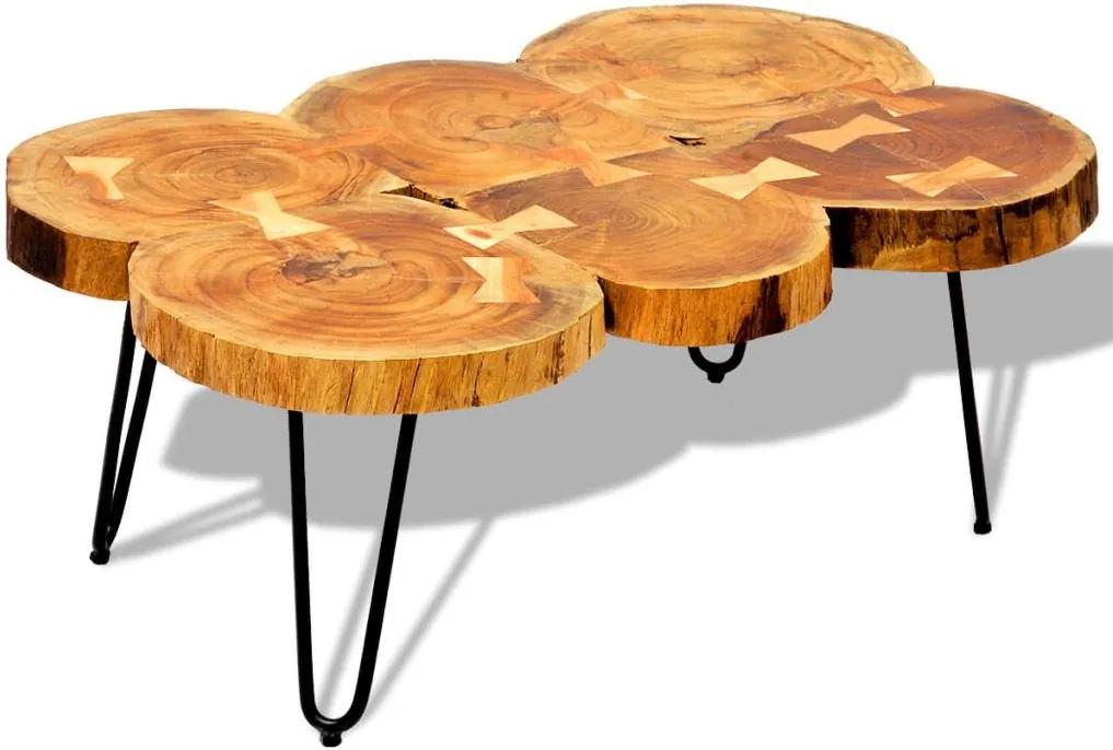242443 Edco Konferenčný stolík 35 cm, 6 kmeňov, drevený masív sheesham