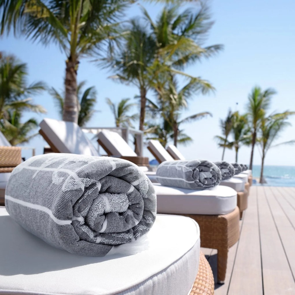 PLÁŽOVÁ OSUŠKA Z BAVLNY CAPRI 90X170 CM VZOROVANÁ