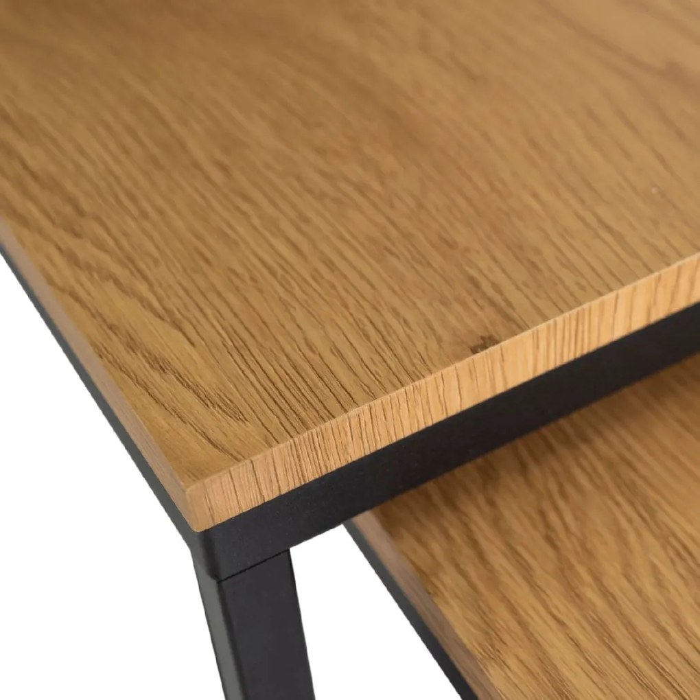 PROXIMA.store - Loftový set konferenčných stolíkov TEVET FARBA: biely mramor, FARBA NÔH: čierna