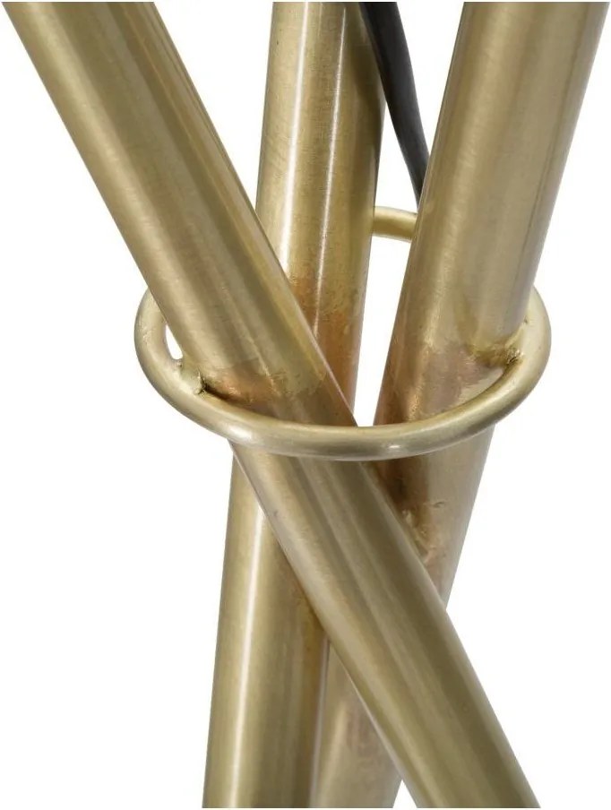 Biela/v zlatej farbe stojacia lampa so skleneným tienidlom (výška 155 cm) Glamy – Mauro Ferretti