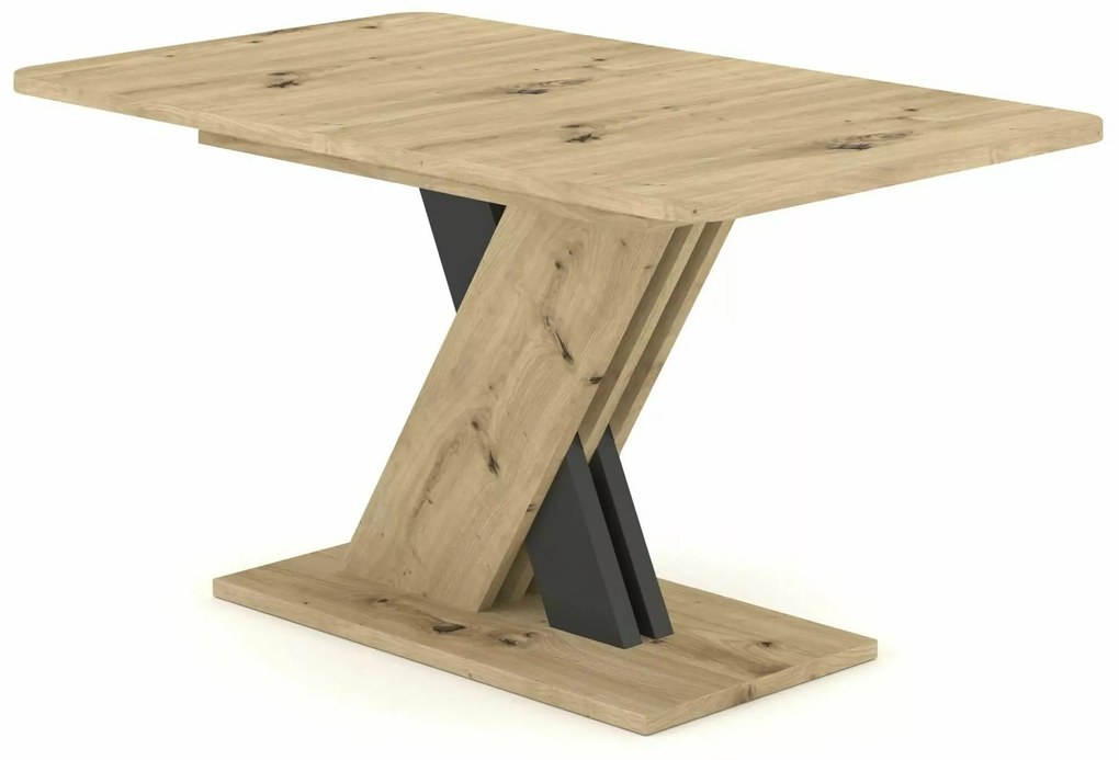 Rozkladací jedálenský stôl Exel 140/180 cm dub remeselný/antracit