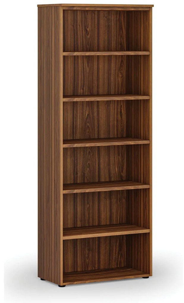 Kancelársky regál PRIMO WOOD, 800 x 420 x 2128 mm, orech