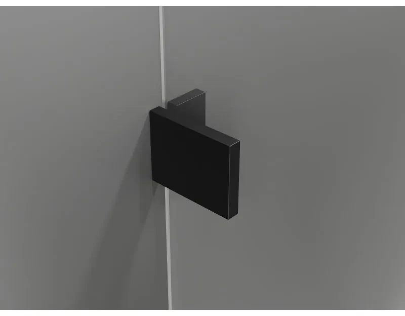 Mexen Lunar T, sklápací sprchový kút ľavý 140 x 80 cm, 8mm číre sklo, čierny profil, 834T-140-080-70-00-L
