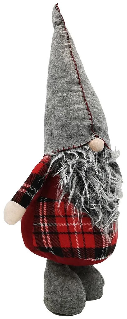 Vánoční skřítek ELFIE 60 cm červený/šedý