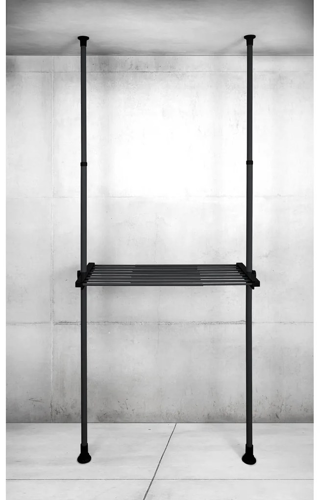 Wenko Teleskopická drôtená polica Hercules, 73–120 cm, čierna