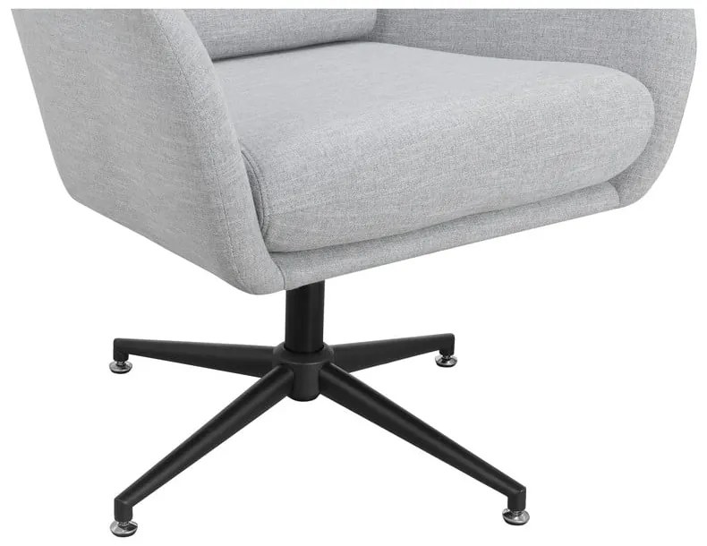 Svetlosivé zamatové kreslo ušiak Vanessa – Støraa