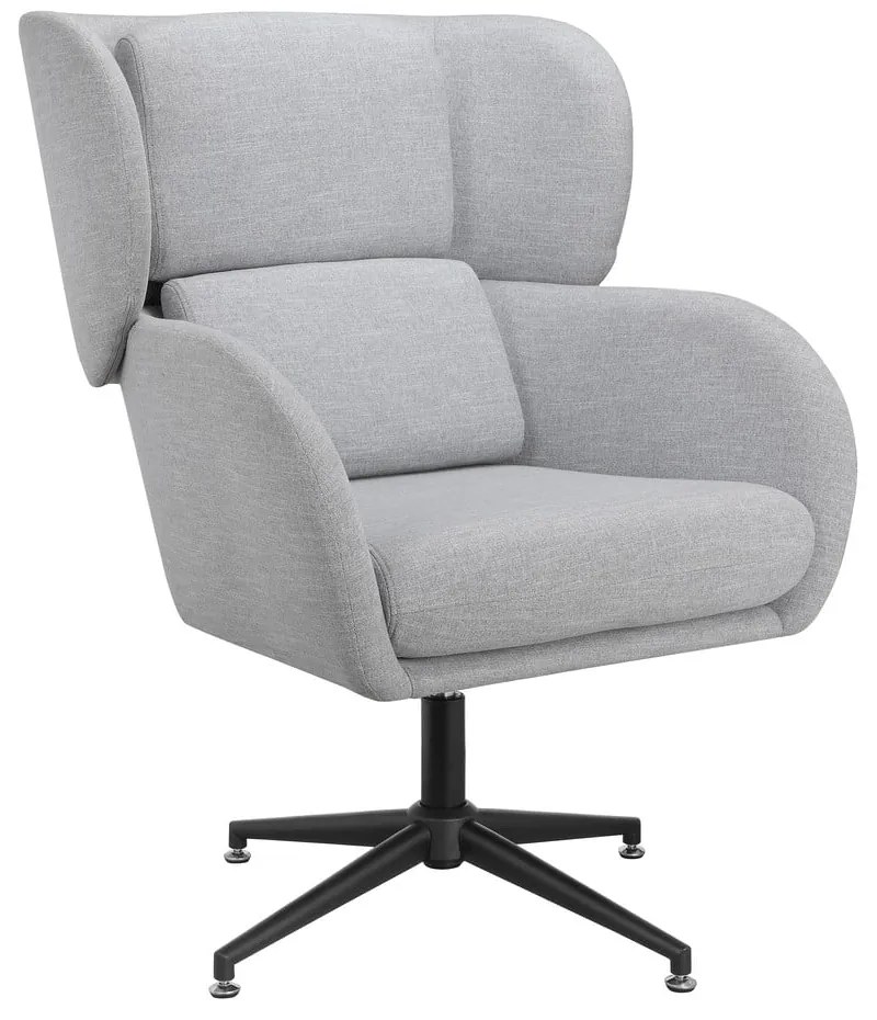 Svetlosivé zamatové kreslo ušiak Vanessa – Støraa