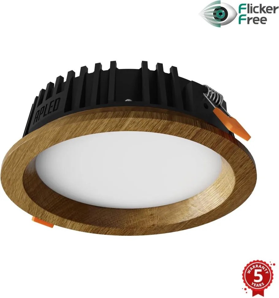 APLED - LED Podhľadové RONDO WOODLINE LED/6W/230V 4000K pr. 15 cm dub masív