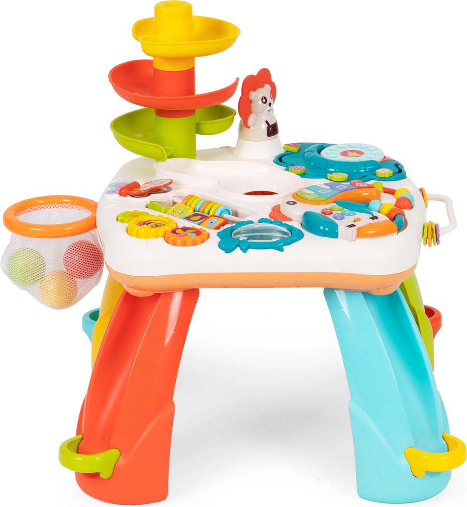 HUANGER Interaktívny vzdelávací stolík pre deti 18m+ - dráha na loptičky, hudobné piano tukán