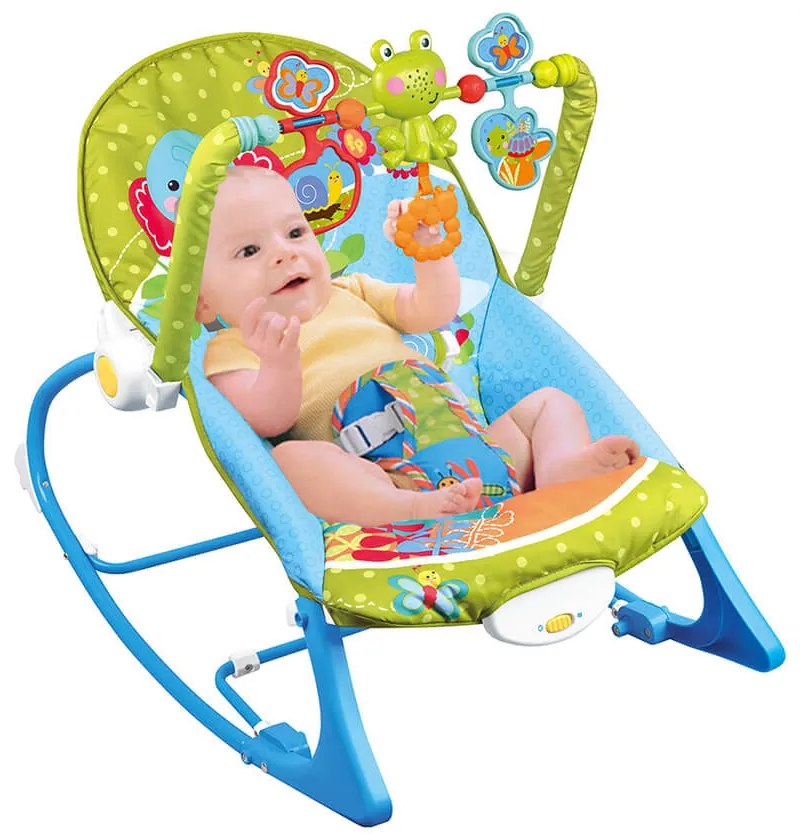 Vibračné, hudobné lehátko do 18 kg, modré