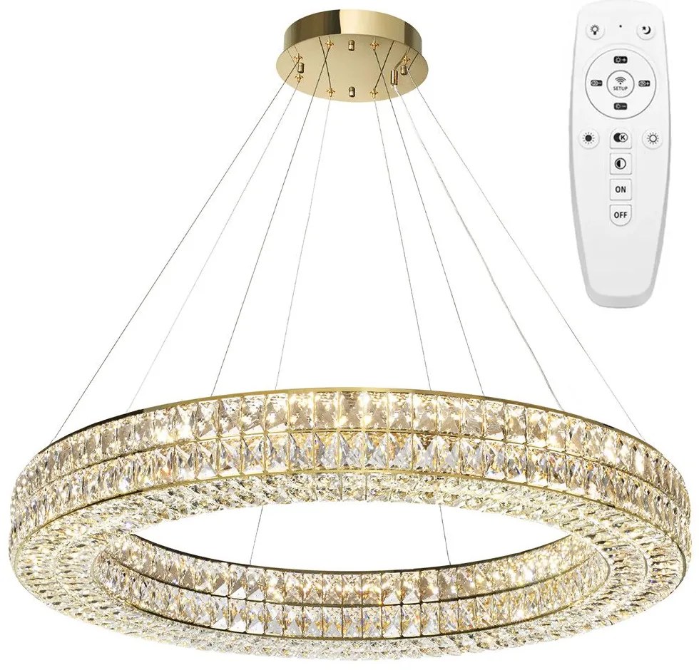 Toolight Toolight, LED stropné svietidlo 80cm + diaľkový ovládač, APP1569-CP, zlatá, OSW-06988