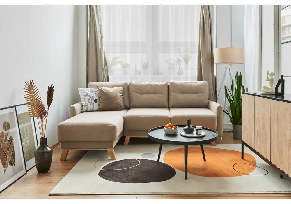 Béžová variabilná rozkladacia rohová pohovka Bonami Selection Pop