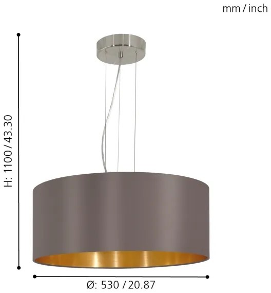 Eglo 31608 - Luster na lanku MASERLO 3xE27/60W/230V