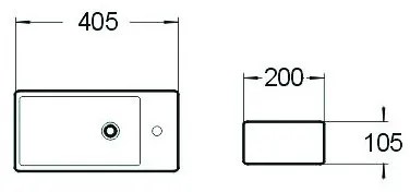 Mexen Inez, keramické umývadlo 40x20 cm, biela, 21484000L