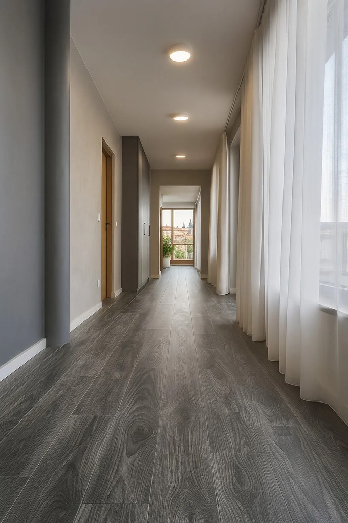 Beauflor, PVC podlaha - lino Blacktex White Oak 997D, na mieru, šíře 3m,4m, šedá, filc, chodba / predsieň