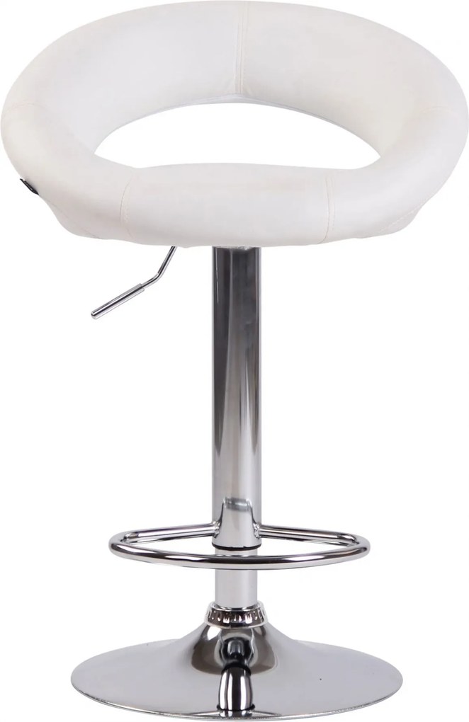 2x Barová stoličkaOlinda - koženka, chróm rám - biela