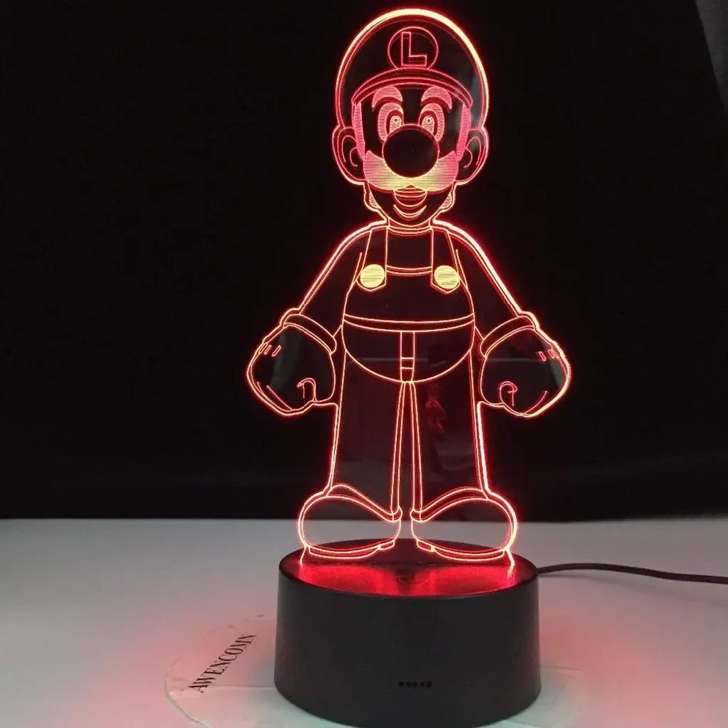 3Dmix 3DL-DFS029 – 3D LED nočná lampa - Luigi (Mario Kart) (Aroma)