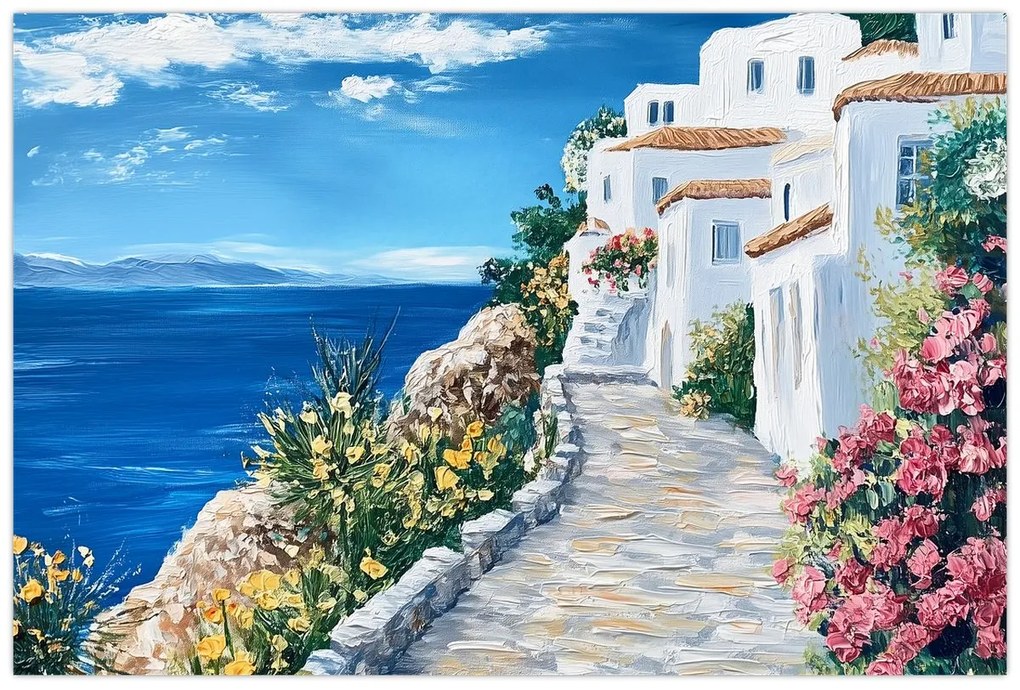 Obraz - Ulička pri mori (90x60 cm)