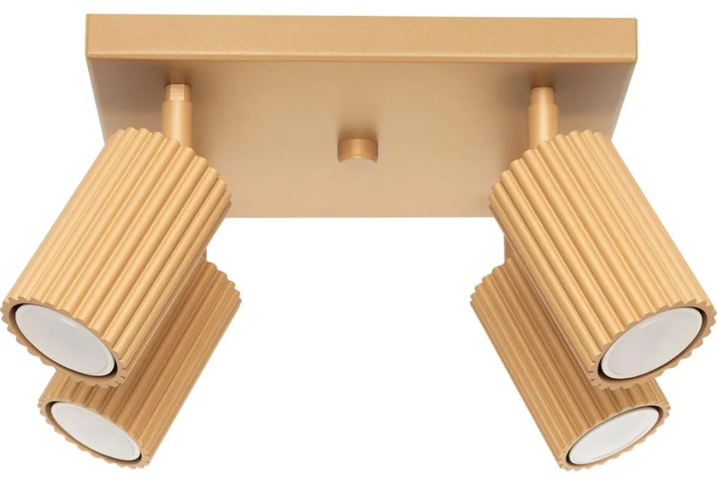 Sollux SL.1564 - Bodové svietidlo KARBON 4xGU10/10W/230V zlatá