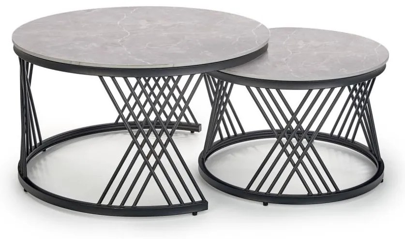 Sada 2x konferenčných stolíkov ELEGRA sivé