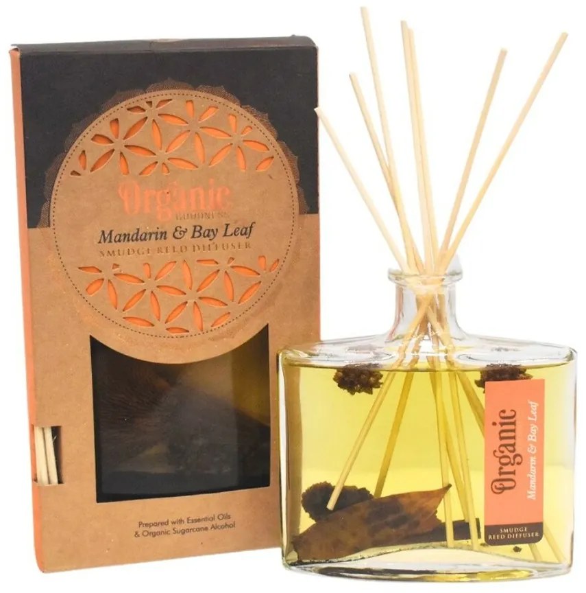 Organický difuzér Mandarin & Bayleaf 150 ml s tyčinkami