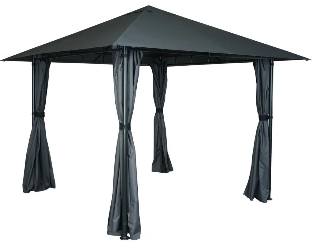 Pergola HWC-J63 so strechou a bočnou stenou 3x3m - antracit