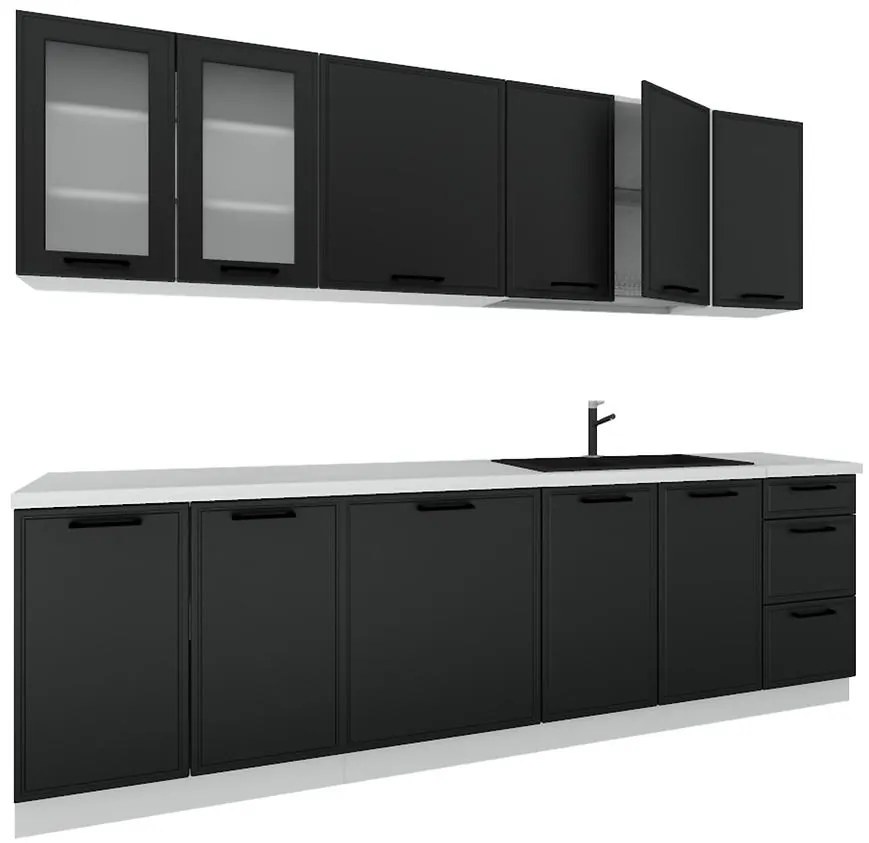 Kuchynská linka 260 čierny hrášok bez dosky